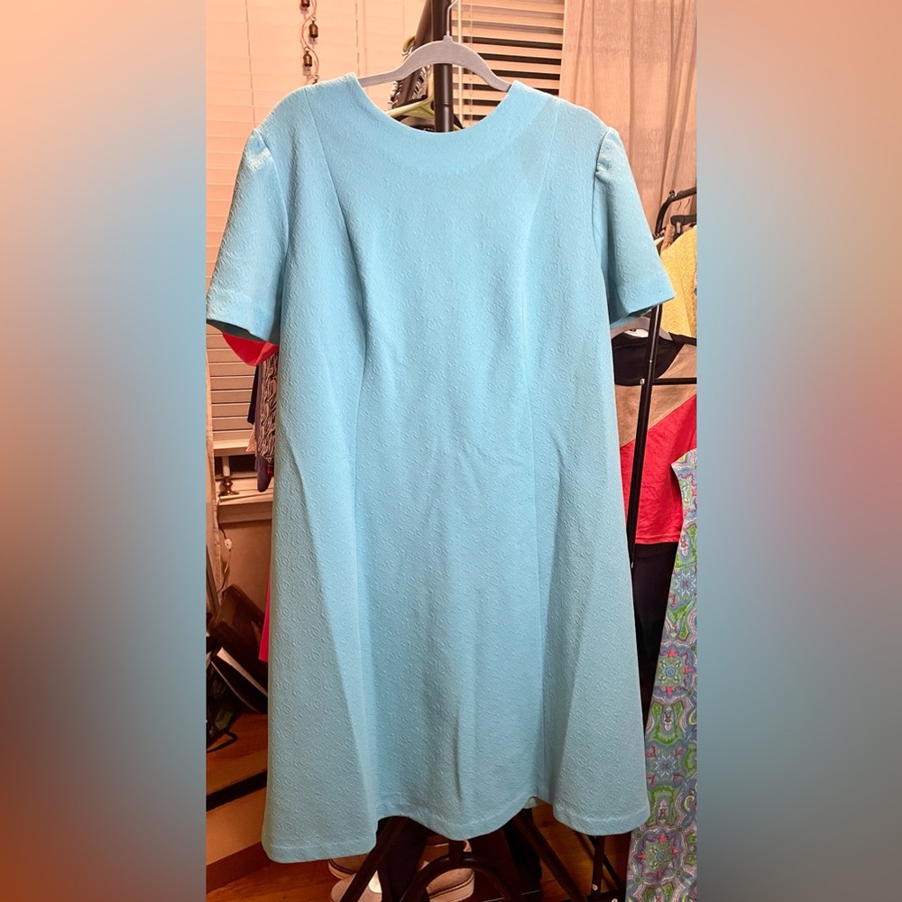 2 VTG 60s Dresses - Coral and Baby Blue - Picture 7 of 12